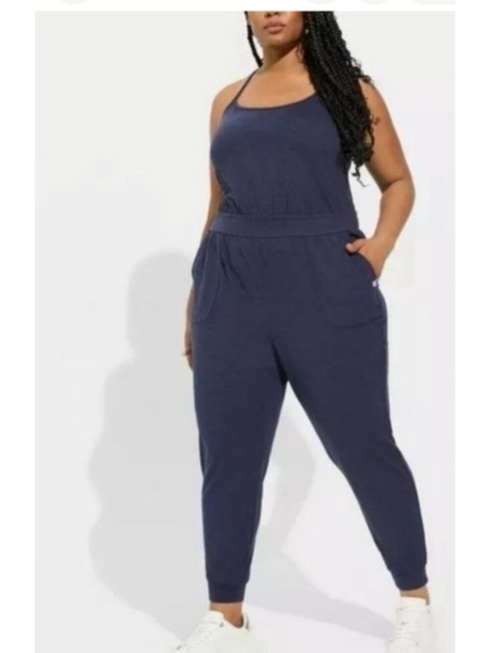 Torrid Super Soft Performance Jersey Full Length Active Jumpsuit sz 2 / 2X Blue